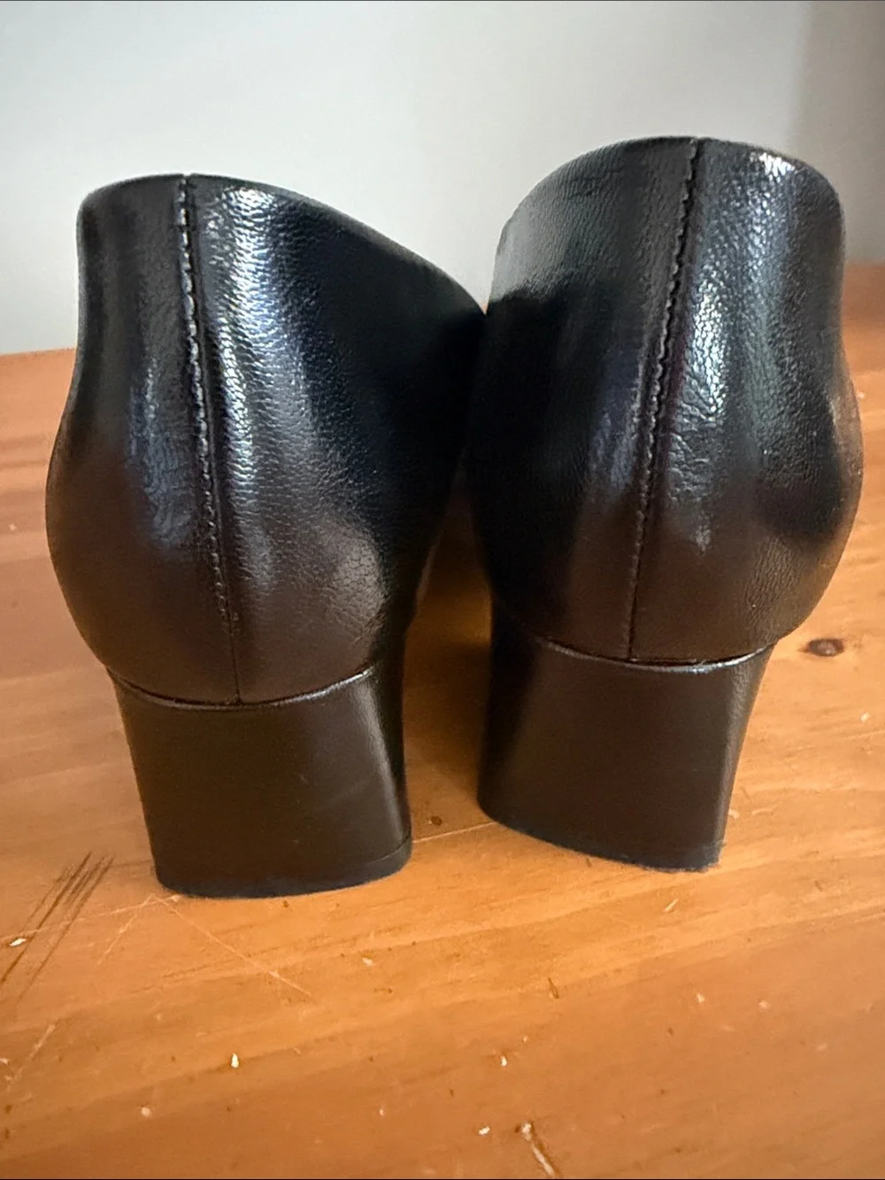 Franco Sarto Racer Black Pointed-Toe Leather 2” Pumps